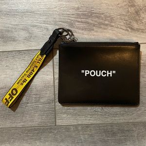 Off-White Double Flat Pouch with Logo Hand Strap